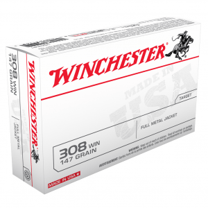 WINCHESTER USA 308 Win 147Gr FMJ 20rd Box Rifle Ammo (USA3081)