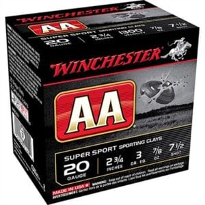 Winchester Aa Supersport Ammo 20 Gauge 2-3/4" 7/8 Oz #7.5 Shot - 20 Gauge 2-3/4" 7/8oz #7-1/2 250 Case
