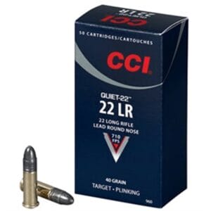 Cci Quiet-22 Ammo 22 Long Rifle 40gr Lead Round Nose - 22 Long Rifle 40gr Lead Round Nose 50/Box