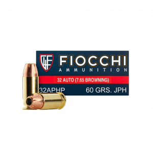 FIOCCHI 32 ACP 60 Grain JHP Ammo, 50 Round Box (32APHP)