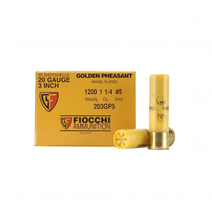 FIOCCHI Golden Pheasant 20 Gauge 3in #5 Ammo, 25 Round Box (203GP5)