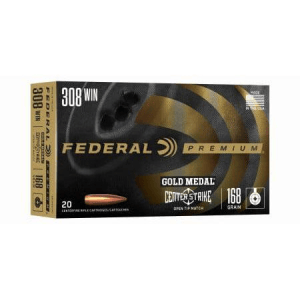Federal Gold Medal CenterStrike Rifle Ammunition .308 Win 168gr OTM 2650 fps 20/ct