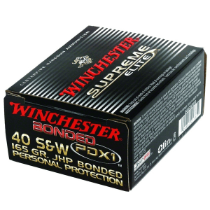 WINCHESTER PDX1 Defender .40 S&W 165 Grain JHP 20rd Box Ammo (S40SWPDB)