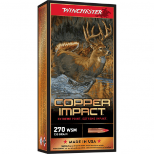Winchester Copper Impact Rifle Ammunition 270 WSM 130gr BT 3215 fps 20/ct