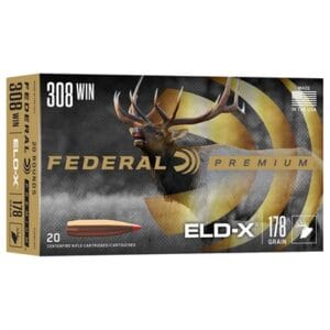 Federal Premium Big Game 308 Winchester Rifle Ammo - 308 Winchester 178gr Eld-X Polymer Tip Boat Tail 20/Box