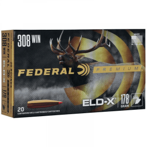 Federal Premium ELD-X Rifle Ammunition .308 Win 178gr PT 2610 fps 20/ct