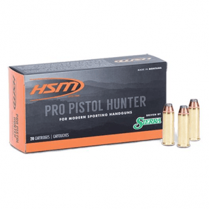 HSM Pro Pistol Hunter Handgun Ammunition 10mm Auto 180gr JHP 20/ct