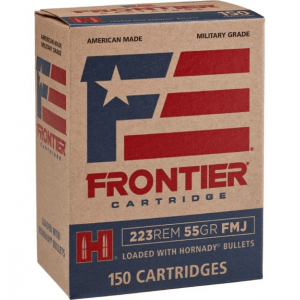 Hornady Frontier Rifle Ammunition .223 Rem 55 gr FMJ 3240 fps 150/ct (Oriented)