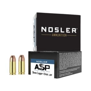 Nosler Match Grade JHP 9mm Luger 124 Grain 1150 Velocity Handgun Ammo