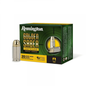 Remington Golden Saber Defense Compact Ammunition .380 Auto 102gr BJHP 815 fps 20/ct