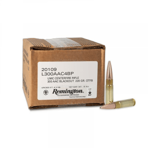 Remington UMC Loose Bulk Rifle Ammunition .300 AAC Blackout 220gr FMJ 1015 fps 200/ct (Bulk Pack)