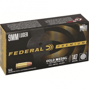 Federal Gold Medal Action Pistol 9mm Luger 147gr FMJ 900 fps 50/ct