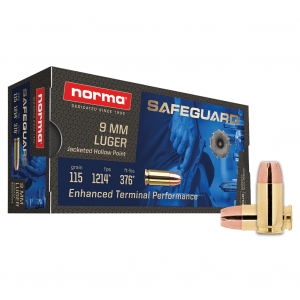 NORMA USA Safeguard 9mm Luger 115gr JHP 50rd Box Handgun Ammo (610540050)