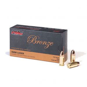 PMC Bronze 9mm Luger 115 Grain FMJ 1 Case Handgun Ammo (9A-CASE)