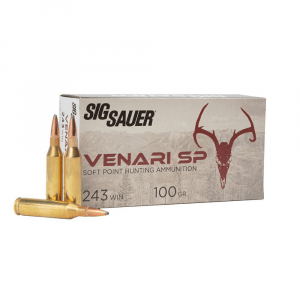 Sig Sauer Venari SP Rifle Ammunition .243 Win 100gr SP 2960 fps 20/ct