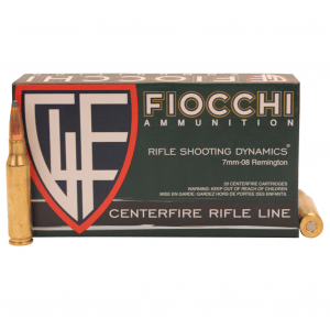 FIOCCHI 7mm-08 Rem. 139 Grain Interlock BTSP Ammo, 20 Round Box (7MM08B)