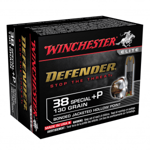 WINCHESTER PDX1 Defender 38 Special +P 130Gr Jacketed Hollow Point 20/200 Handgun Ammo (S38PDB)