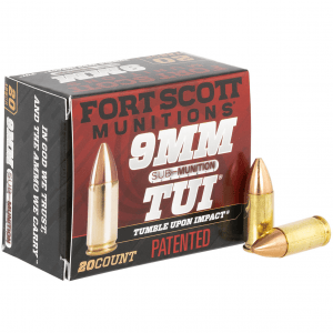 FORT SCOTT MUNITIONS 9mm 125gr Subsonic 20rd/Box Handgun Ammo (9MM-125-SCVSS)