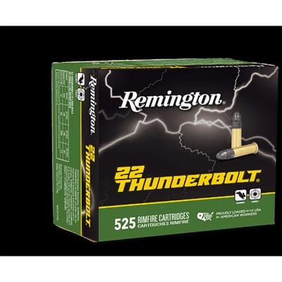 Remington Thunderbolt Ammo 22 Long Rifle 40gr Lead Round Nose - 22 Long Rifle 40gr Lead Round Nose 525/Box