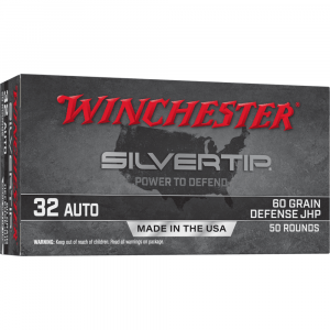 Winchester Silvertip Handgun Ammunition 32 Auto 60 gr. JHP 970 fps 50/ct