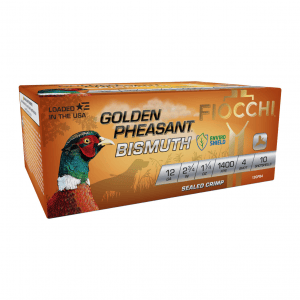 FIOCCHI Golden Pheasant Bismuth #4 12 Gauge 3" 1.25oz 1400fps 10rd Ammo (12GPB4)