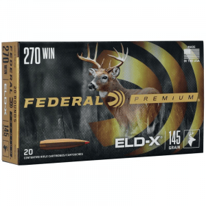 Federal Premium ELD-X Rifle Ammunition .270 Win 145gr PT 2890 fps 20/ct