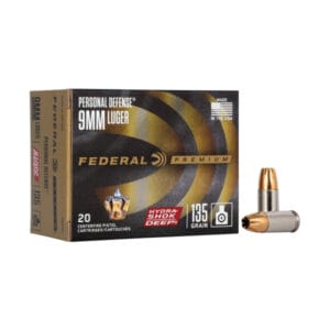 Federal Premium Personal Defense Hydra-Shok Deep 9mm Luger 135 Grain Handgun Ammo