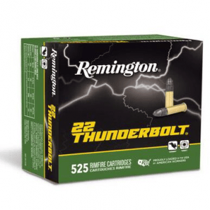 Remington 22 Thunderbolt Rimfire Ammunition .22 LR 40 gr 1255 fps 6300/ct (Case of 12-525/ct Boxes)