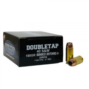 Double Tap Bonded Defense Handgun Ammunition .40 S&W 180gr JHP 1100 fps 20/ct