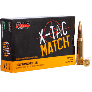 PMC X-TAC Match .308 Winchester 168 Grain OTM 200rd Case Rifle Ammo (308XM-CASE)