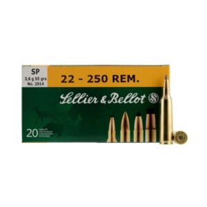 Sellier &Bellot .22-250 Remington 55 Grain Soft Point Centerfire Rifle Ammo