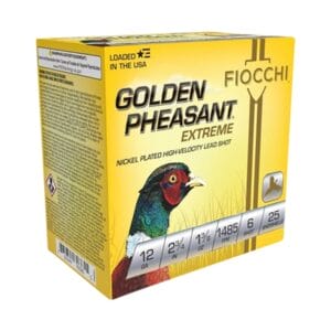 Fiocchi Golden Pheasant Extreme High-Velocity Nickel-Plated Lead Shotshells -12 Gauge - #6 Shot - 2.75'' - 25 Rounds