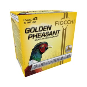 Fiocchi Golden Pheasant Nickel-Plated Lead Shotshells - 16 Gauge - 5 - 2.75''