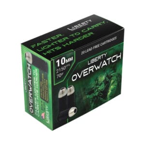 Liberty Ammunition OVERWATCH 10mm 70 Grain Open Cavity Lead-Free Handgun Ammo