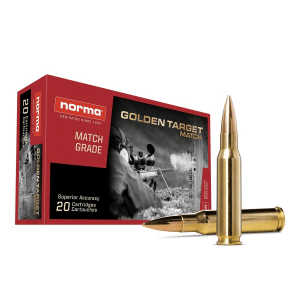 Norma Golden Target Match Rifle Ammunition .308 Win 168gr BTHP 2270 fps 20/ct