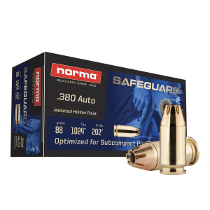 Norma Safeguard Handgun Ammunition .380 Auto 88gr JHP 1024 fps 50/ct