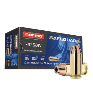 Norma Safeguard Handgun Ammunition .40 S&W 165gr JHP 1134 fps 50/ct