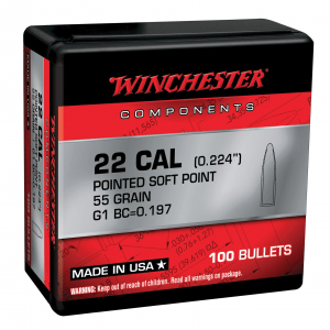 WINCHESTER AMMO 223 Rem 55Gr Pointed Soft Point 100rd/Box Rifle Ammo (WB223SP55X)