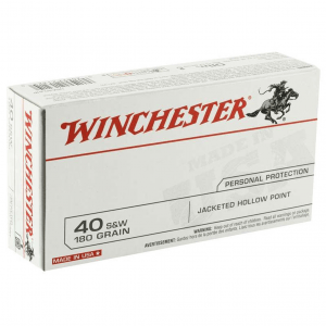 WINCHESTER AMMO 40 S&W 180Gr JHP 500rd/Box Handgun Ammo (WB40HP180D)