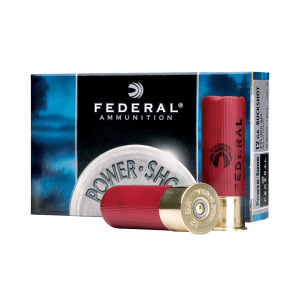 FEDERAL Power-Shok 12 Gauge 3in #4 Buckshot Ammo, 5 Round Box (F1314B)