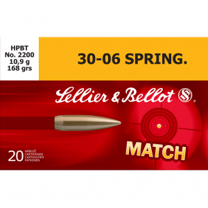 SELLIER & BELLOT 30-06 Sprg. 168 Grain HPBT Ammo, 20 Round Box (SB3006D)