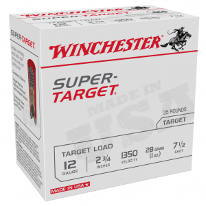 WINCHESTER AMMO Super Target 12 GA 2.75 #7.5 1OZ 1350 FPS Shoshell Ammo 25 Round Box (TRGT13507)