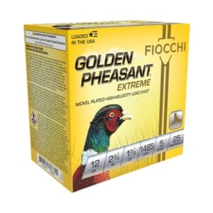 Fiocchi Golden Pheasant Extreme High-Velocity Nickel-Plated Lead Shotshells - 12 Gauge - #5 Shot - 2.75'' - 25 Rounds