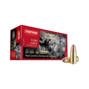 Norma Range &Training 9mm Luger 115 Grain Full Metal Jacket Handgun Ammo