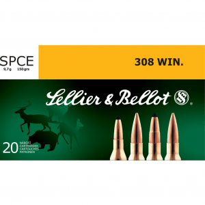 SELLIER & BELLOT 308 Win. 150 Grain SPCE Ammo, 20 Round Box (SB308D)