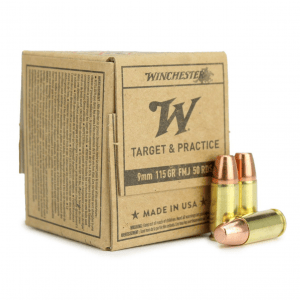 WINCHESTER AMMO Service Grade 9mm 115gr FMJ 50rd/Box Handgun Ammo (SG9W50)