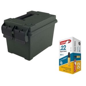 .22 Long Rifle Ammo Bundle W/ Free Ammo Can - 22 Lr 40gr Solid Point Case W/ Free Ammo Box