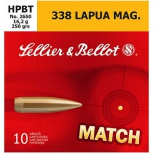 338 Lapua Magnum 250gr Hpbt Ammo - 338 Lapua Magnum 250gr Hollow Point Boat Tail 10/Box