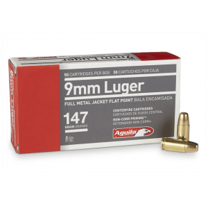 Aguila Ammo 9mm Luger FMJFP 147 Grain 50 Rounds