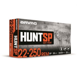 Ammo Inc. HUNT SP .22-250 Remington Hornady InterLock SP 55 Grain 20 Rounds